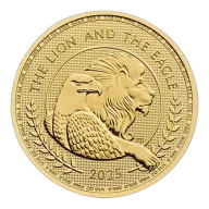 Pre-Owned 2025 UK The Lion and The Eagle 1/10oz Gold Coin