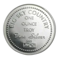 1986 Montana "Treasure State" 1 oz Silver Round Johnson Matthey VINTAGE