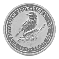 1995 Australian Kookaburra 2oz .999 Silver Coin