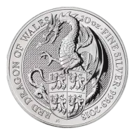Pre-Owned 2018 UK Queen's Beasts The Dragon 10oz Silver Coin - VAT Free
