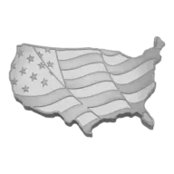 5 oz USA Shaped Flag Silver Bar by Elemetal