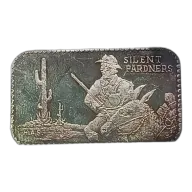 1973 Silent Pardners 1 oz Silver Bar VINTAGE TONED Hamilton Mint