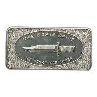 1973 The Bowie Knife 1 oz Silver Bar VINTAGE