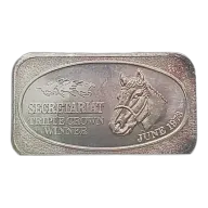 1973 Secretariat Triple Crown Winner 1 oz Silver Bar VINTAGE U.S. Silver Corporation