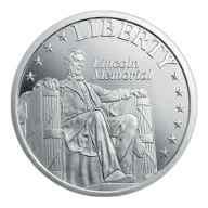 The Lincoln Memorial 1 Oz Silver Round: Landmarks of Washington Series