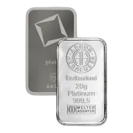 20 gram Platinum Bar - Random Brand - Secondary Market - 999.5 Fine