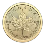 Canada Gold Maple Leaf 1/10 oz $5 BU .9999 Fine Random Date Mint Sealed Plastic
