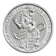 Pre-Owned 2016 UK Queen's Beasts The Lion 2oz Silver Coin - VAT Free