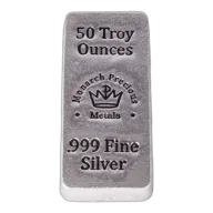 50 oz .999 Fine Silver Bar - Monarch Stacker Poured (No Longer in Production)