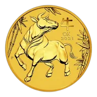 2021 1/20 oz Australia Gold Lunar Ox BU - Series III
