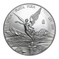 Pre-Owned Mexican Libertad 1/2oz Silver Coin - VAT Free - Mixed Dates