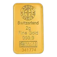 2g - 9999 gold - Switzerland - Minted Bar