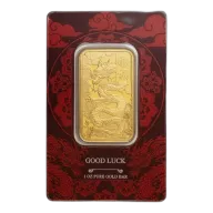 Pre-Owned PAMP Good Luck Yellow Dragon 1oz Gold Bar