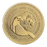 Pre-Owned 2024 UK The Lion and The Eagle 1oz Gold Coin