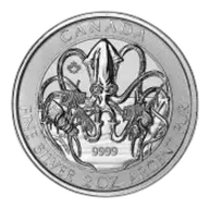 2020 Canadian 'Kraken' 2 oz Silver Bullion Coin