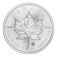 2019 Silver Bullion 1 Ounce Maple Coin Royal Canadian Mint - Pre-Owned