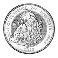 2023 Silver Bullion 2 Ounce Tudor Beasts Charles III Black Bull of Clarence Coin