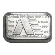 1 oz .999 Fine Silver - 1981 Vintage A-Mark Bar (Secondary Market)