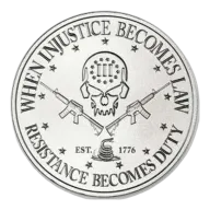 1 oz Deuce Four Skull Type II Silver Round