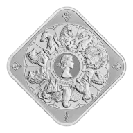 Royal UK Mint Silver Queens Beast Completer Bar 10oz