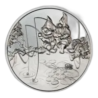 1 oz Garden Gnomes Gone Fishing Silver Round