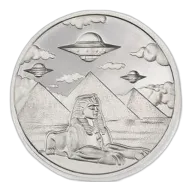 1 oz UFOs Over the Pyramids Silver Round