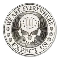 1 oz Deuce Four Skull Type I Silver Round