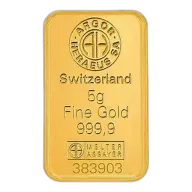 5g - 9999 gold - Switzerland - Minted Bar