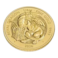 The Royal Mint Tudor Beasts 2026 Royal Dragon 1/4oz Gold Bullion Coin