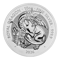 The Royal Mint Tudor Beasts 2026 Royal Dragon 10oz Silver Bullion Coin (10oz)
