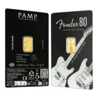 1 Gram Fender 80th Ann. Gold Bar(Inc. Assay Card) - Pamp Suisse