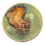 2017 1 oz Silver Year of the Rooster Apmex Round (Toned)
