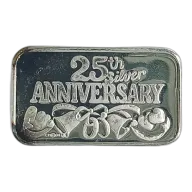 1984 25th Silver Anniversary 1 oz Silver Bar VINTAGE