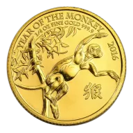 Pre-Owned 2016 UK Lunar Monkey 1/4oz Gold Coin