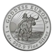 Pre-Owned 2021 Tokelau Goddess Europa 1oz Silver Coin - VAT Free
