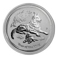 2018 1/2 oz Australian Perth Mint Year of the Dog Silver Coin