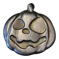 5.47 oz (170 Gram) .999 Fine Silver Bar - Hand Poured Jack-O'-Lantern Pumpkin (Secondary Market)