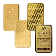 2.5 Gram .9999 Fine Gold - Mixed Bars (Secondary Market)