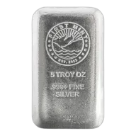 5 oz First Mint Cast Silver Bar