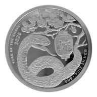 1 oz Lunar Snake Silver Round First Mint