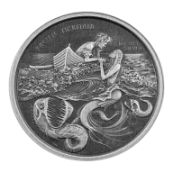 2021 Samoa 1 oz Silver Pacific Mermaid Antique finish