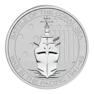 2015 1/2 Oz Australia Battle of the Coral Sea Silver Coin - BU
