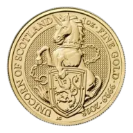 2018 1 oz Gold Queen's Beasts Unicorn of Scotland
