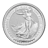 2026 Great Britain Silver Britannia 1/4 oz 50 Pence - BU