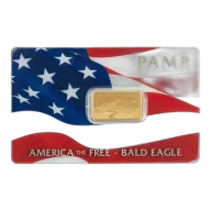 Pre-Owned PAMP America the Free Bald Eagle 5g Gold Bar