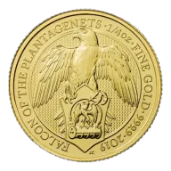 Pre-Owned 2019 UK Queen's Beasts Falcon of the Plantagenets 1/4oz Gold Coin