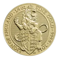 Pre-Owned 2016 UK Queen's Beasts The Lion 1/4oz Gold Coin