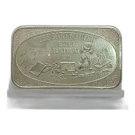 1974 "The Party's Over" Happy Birthday 1 oz Silver Bar VINTAGE