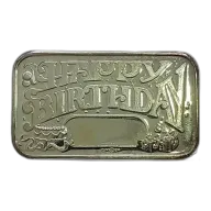 1984 Happy Birthday 1 oz Silver Bar VINTAGE