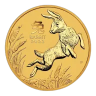 2023 10 oz Australia Gold Lunar Rabbit BU - Series III